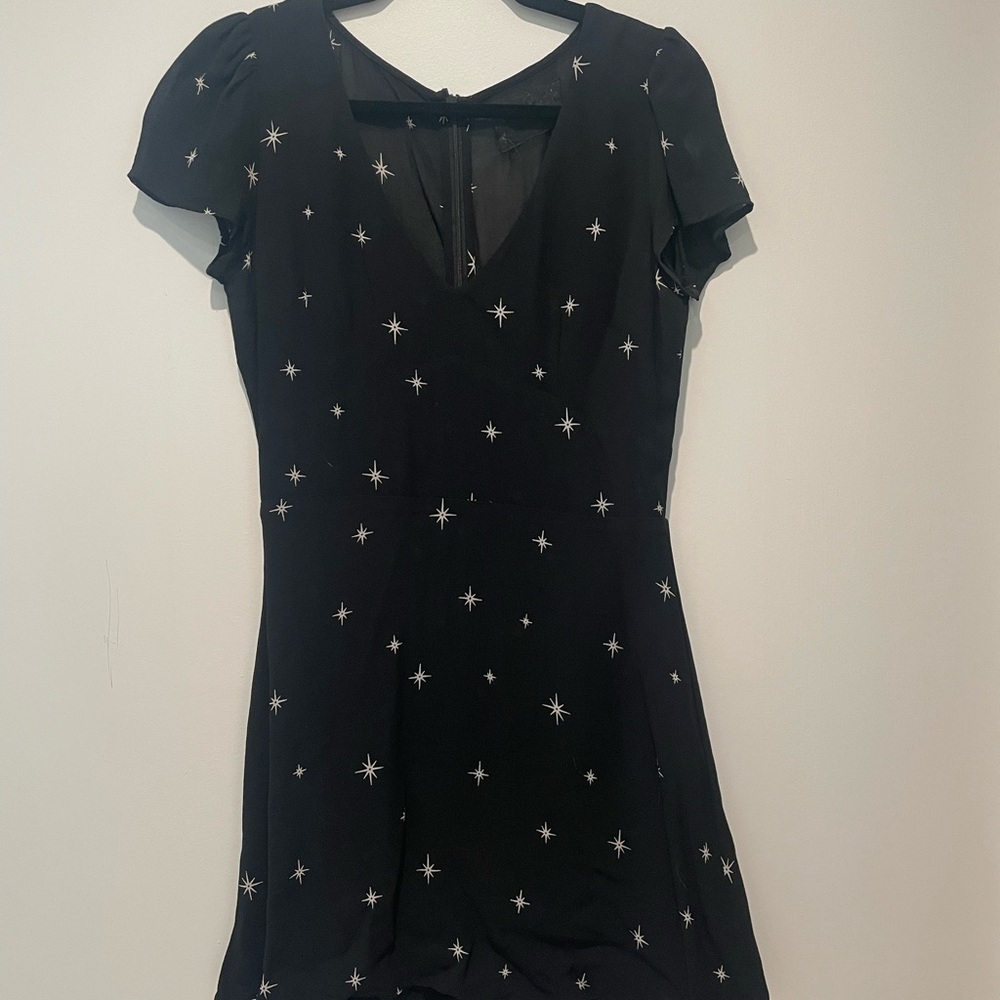 Reformation Black Starry Mini Dress